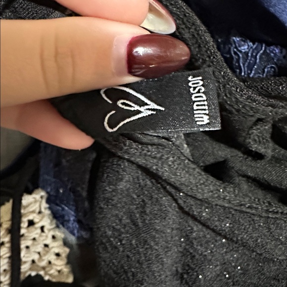 Windsor Black Glittery Dress with Lace-Up Detail - Picture 4 of 4